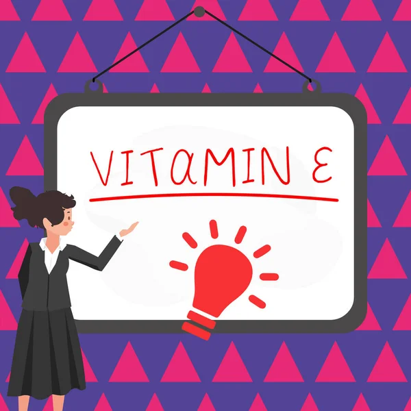 Håndskrifttekst Vitamin Concept Som Betyr Antioksidant Beskytter Kroppsvev Mot Skade – stockfoto