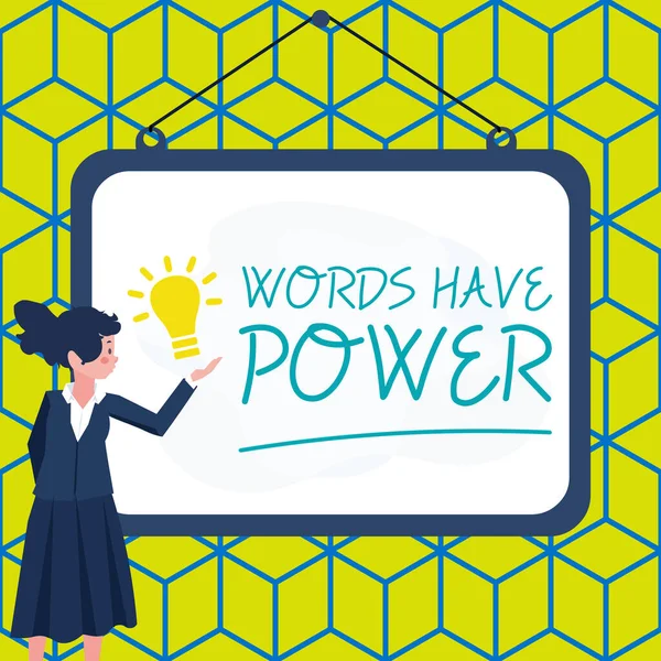 Teksten Weergeven Woorden Hebben Macht Woord Voor Energie Vermogen Hulp — Stockfoto