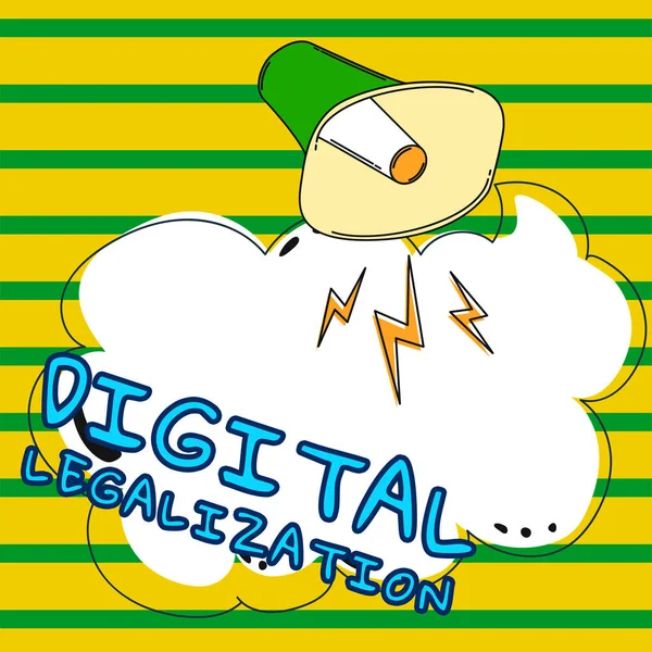 Teksten Weergeven Digitale Legalisatie Woord Voor Begeleid Door Technologie Door — Stockfoto