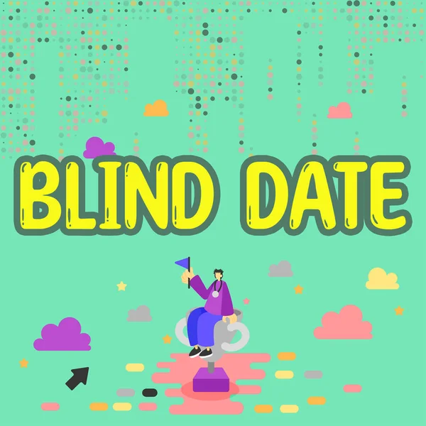 Handschreibzeichen Blind Date Wort Über Das Soziale Engagement Mit Einer — Stockfoto