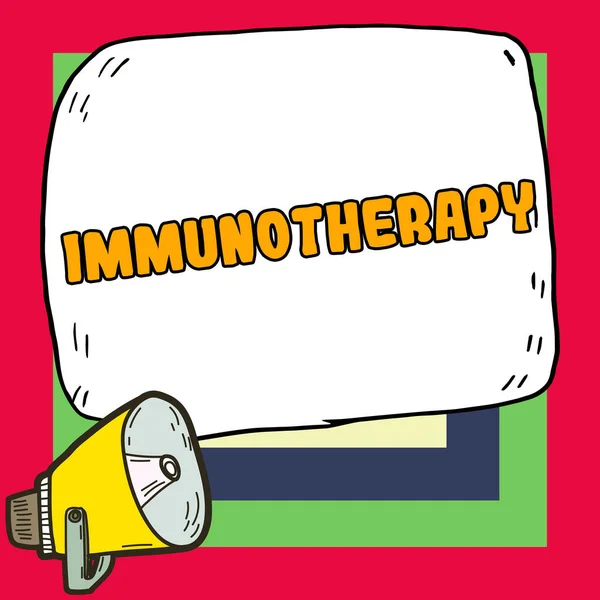 テキストを表示すること免疫療法 免疫系の強化を伴う疾患の治療または予防を意味する概念 — ストック写真