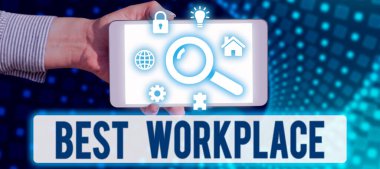 Metin başlığı En İyi İşyeri, İş Konsepti İdeal Şirketini sunar Yüksek Tazminatsız Stres ile Çalışmak İçin