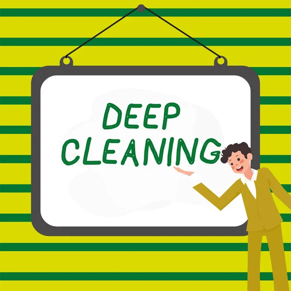 概念表示 Deep Cleaning Word何かから汚れや汚れを徹底的に除去する行為に書かれています — ストック写真