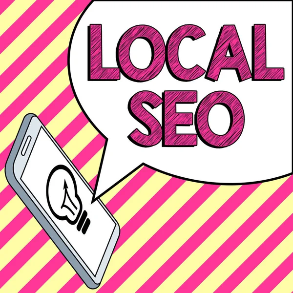 Conceptual Caption Local Seo Business Overview Jedná Efektivní Způsob Marketingu — Stock fotografie