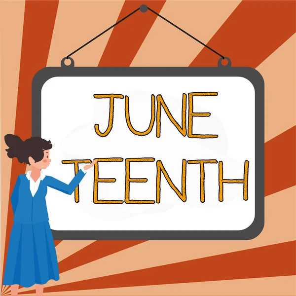 Tekst Met Inspiratie June Teenth Internet Concept Wettelijke Feestdag Verenigde — Stockfoto