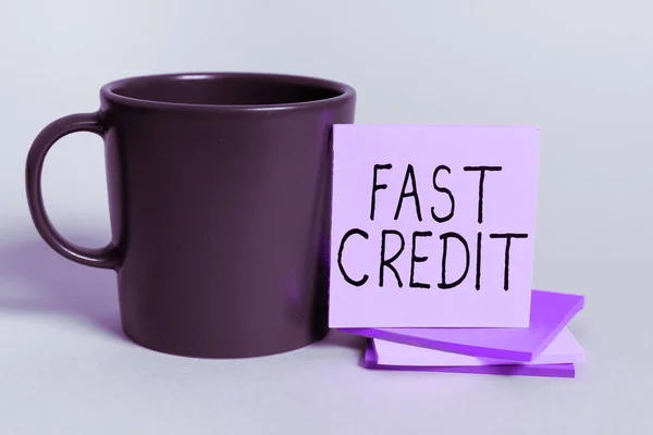 Conceptual Caption Fast Credit Conceptual Photo Apply Fast Personal Loan — Fotografia de Stock