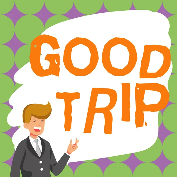 Inspiration Showing Sign Good Trip Word Journey Voyage Run Boat — Stock Photo, Image