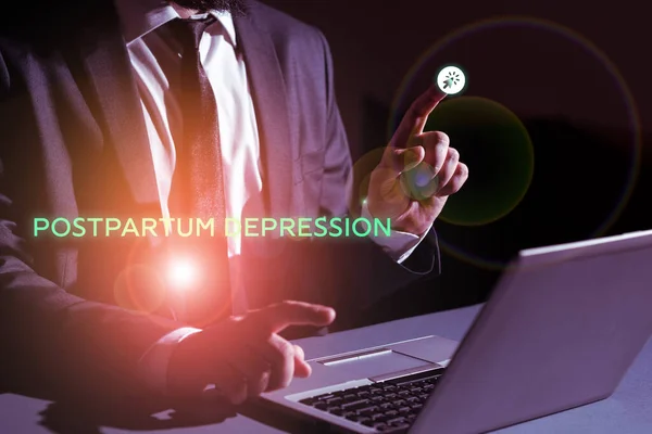 Inspiration showing sign Postpartum Depression, Business approach a mood disorder involving intense depression after giving birth