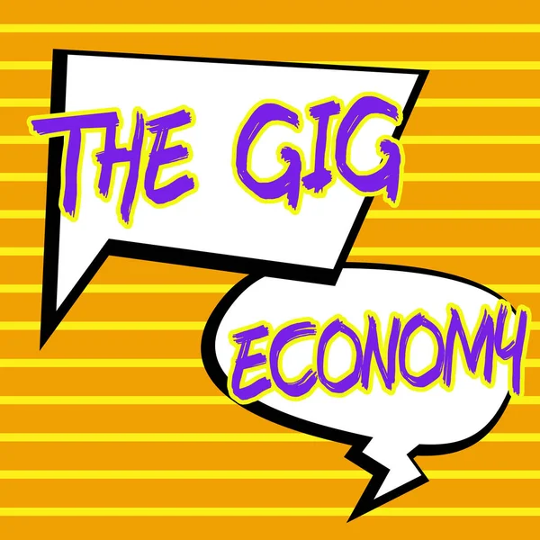 Segno Scrittura Mano Gig Economy Approccio Commerciale Mercato Dei Contratti — Foto Stock