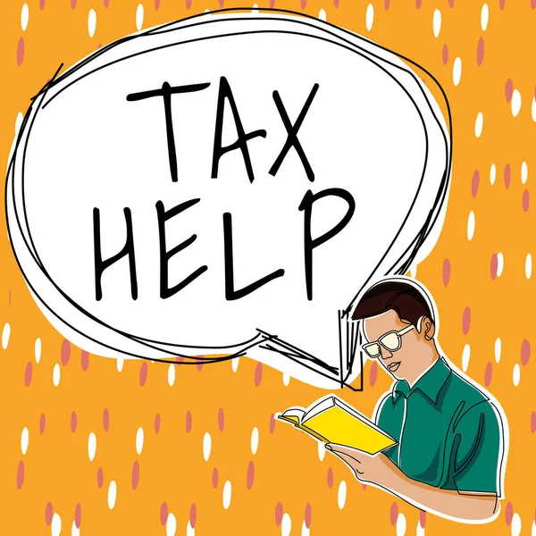 Inspiratie Met Teken Tax Help Business Concept Bijstand Uit Verplichte — Stockfoto