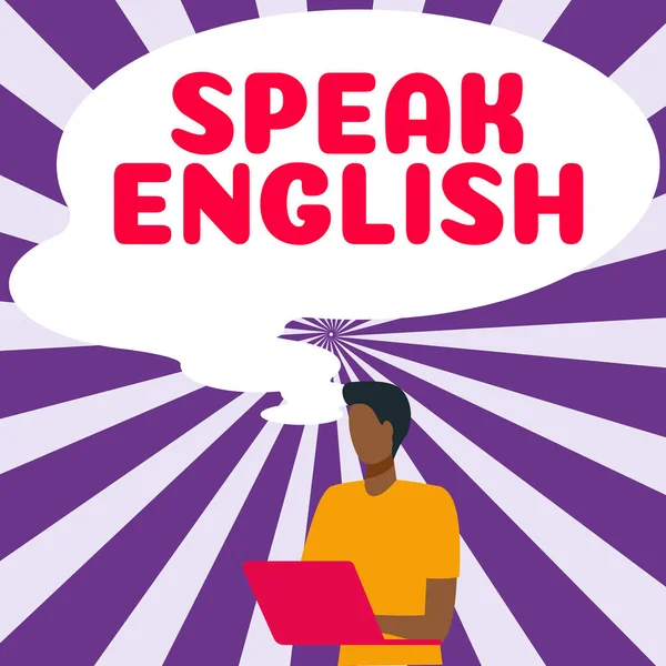 Conceptual Display Speak English Concept Meaning Study Another Foreign Language — Foto de Stock