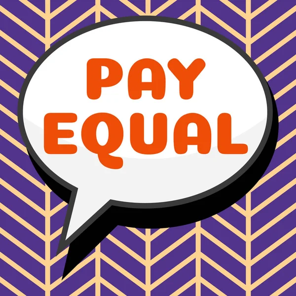 Handwriting Text Pay Equal Word Principle Non Discrimination Compensation Work — Foto Stock