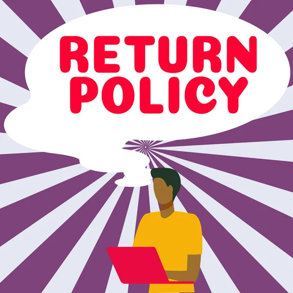 Text Caption Presenting Return Policy Concept Meaning Tax Reimbursement Retail — Zdjęcie stockowe