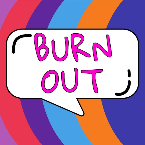 Text Sign Showing Burn Out Word Written Feeling Physical Emotional — Stockfoto