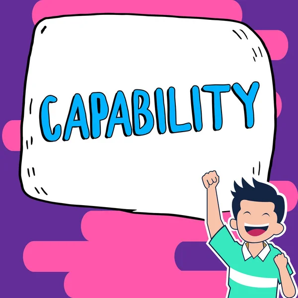 Teksten Weergeven Capability Business Idee Faciliteit Het Potentieel Voor Een — Stockfoto