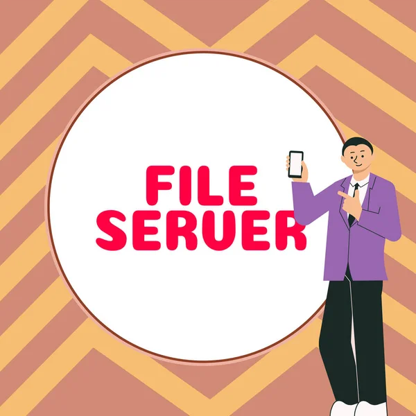 Tekst Bijschrift Presenteren File Server Business Concept Apparaat Dat Toegang — Stockfoto