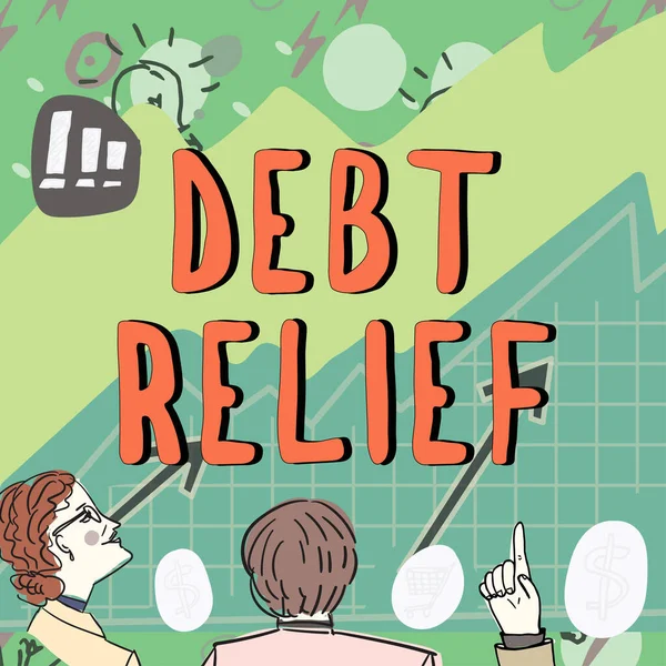 Text Caption Presenting Debt Relief Concept Meaning Partial Total Remission — Foto Stock