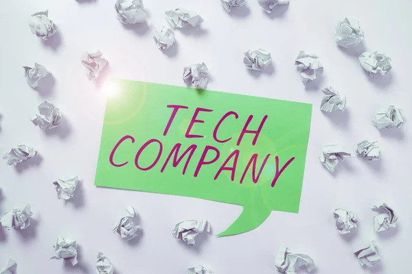 Inspiration Visar Tecken Tech Company Internet Koncept Ett Företag Som — Stockfoto