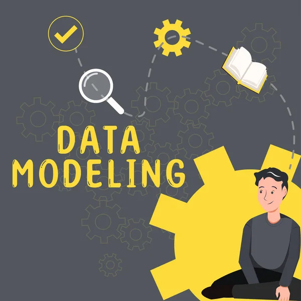 Handwriting Text Data Modeling Concept Meaning Process Transferring Data Data — Fotografia de Stock
