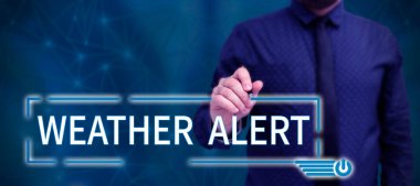 Hava Uyarısı işareti gösteren ilham atmosferin yeri ve zamanı ile ilgili acil uyarı anlamına geliyor.