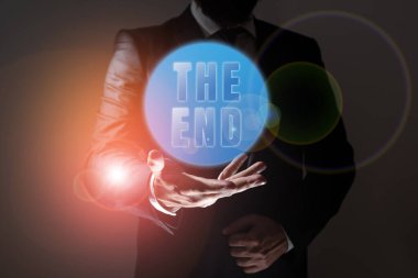 Sign displaying The End, Business approach Final part of play relationship event movie act Finish Conclusion