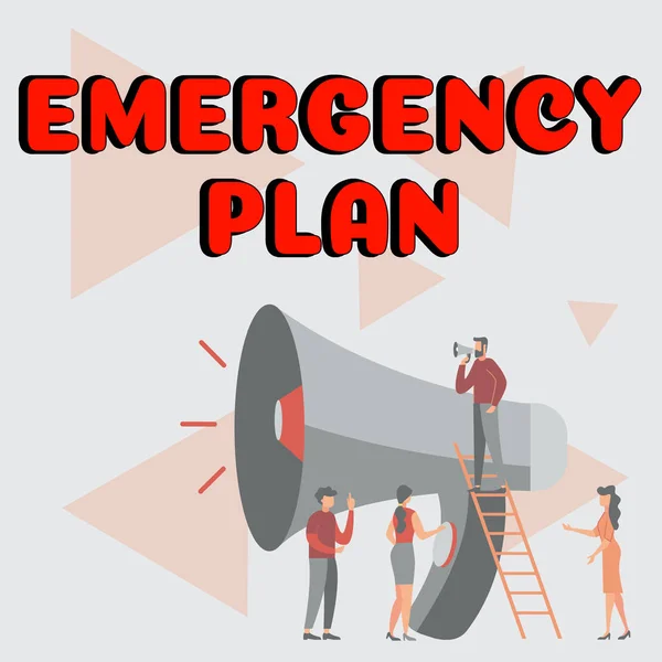 说明对重大紧急情况作出反应的应急计划 概念和程序的案文 — 图库照片