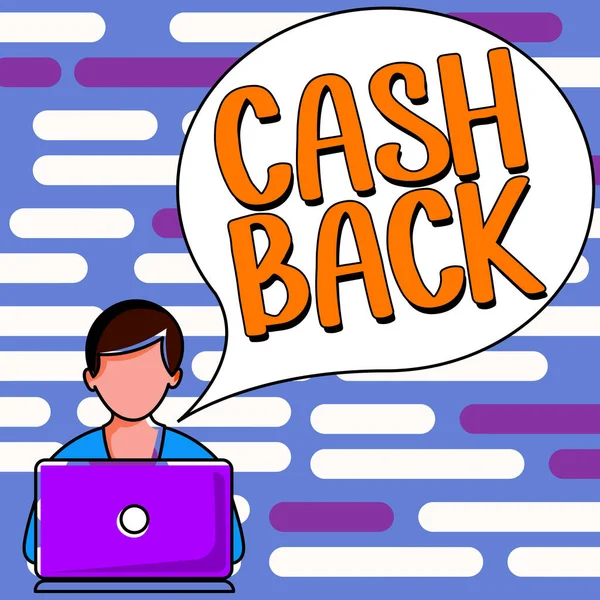 Bildunterschrift Großansicht Des Bildes Mit Der Bildunterschrift Cash Back Business — Stockfoto