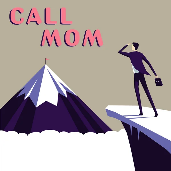 Inspiration Showing Sign Call Mom Word Written Attempting Communicate Mother — Stock Photo, Image