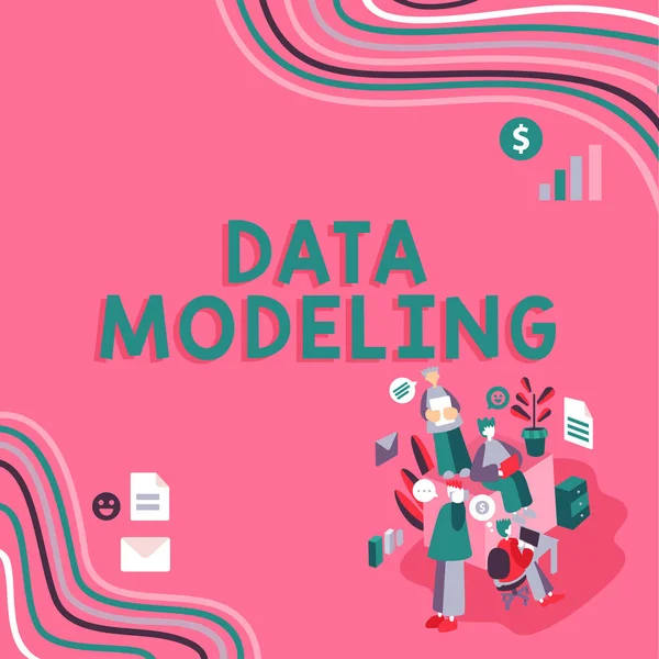 Conceptual Caption Data Modeling Business Idea Process Transferring Data Data — Foto Stock