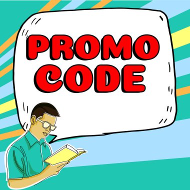 Writing displaying text Promo Code, Business showcase digital numbers that give you good discount on certain product