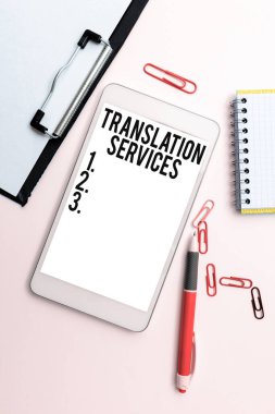 Conceptual caption Translation Services, Business approach organization that provide people to translate speech