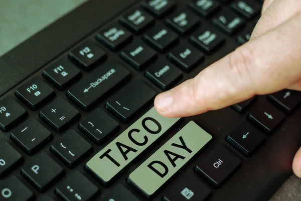 Abd Taco Tüketimine Teşvik Eden Taco Günü Nternet Kutlama Günü — Stok fotoğraf