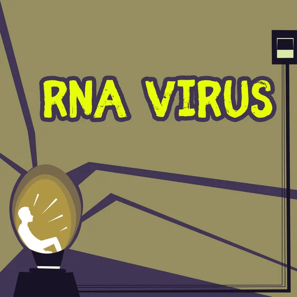 Натхнення Показує Знак Рна Вірус Слово Написане Генетичній Інформації Вірусу — стокове фото