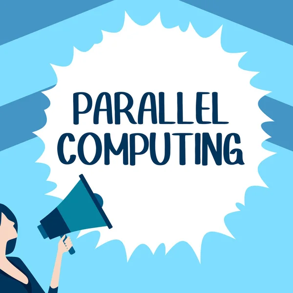 Hand Writing Sign Parallel Computing Business Idea Simultaneous Calculation Means — Fotografia de Stock