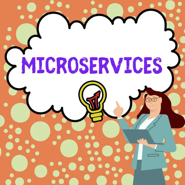 Handwriting Text Microservices Internet Concept Software Development Technique Building Single — Stock Fotó