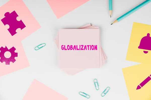 Inspiration Showing Sign Globalization Word Written Development Increasingly Integrated Global —  Fotos de Stock