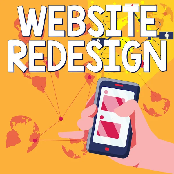 Text Bildtext Presenterar Webbplats Redesign Business Approach Modernisera Improver Eller — Stockfoto