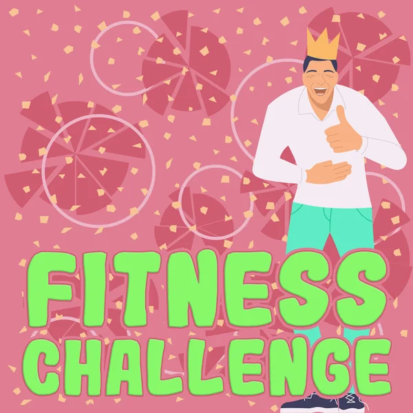 Zeichen Für Fitness Challenge Business Überblick Zustand Körperlich Fit Und — Stockfoto