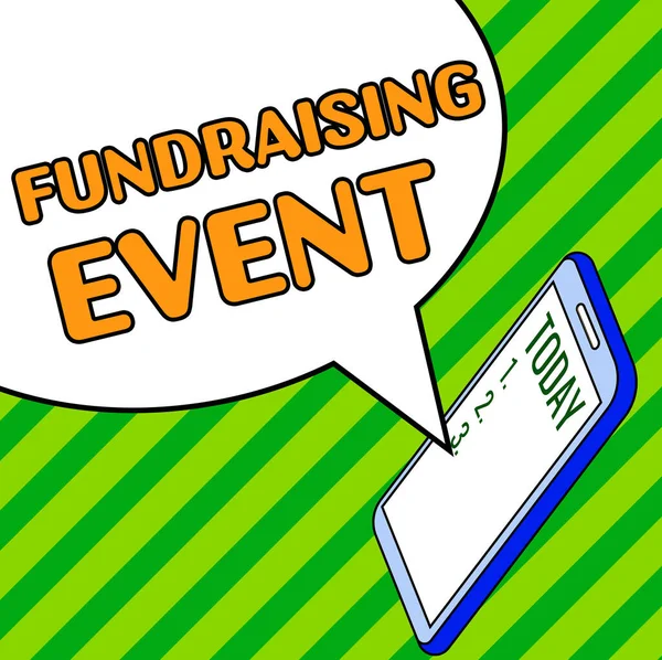 Text Znázorňující Fundraising Event Word Napsáno Kampani Jejímž Účelem Získat — Stock fotografie