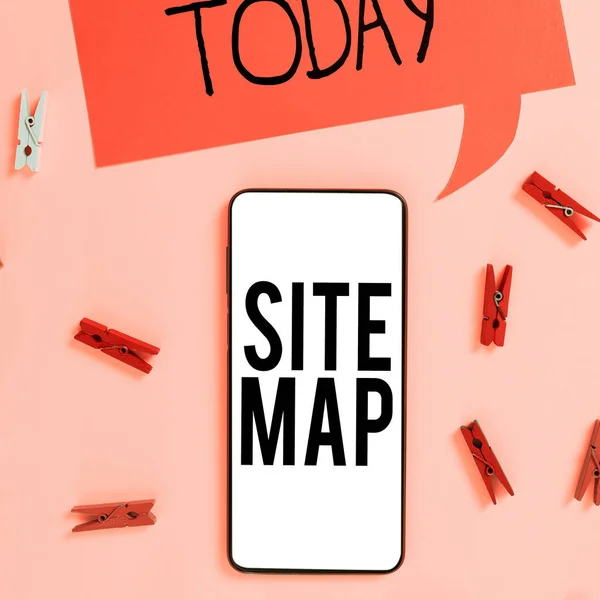 Conceptual caption Site Map, Word for designed to help both users and search engines navigate the site