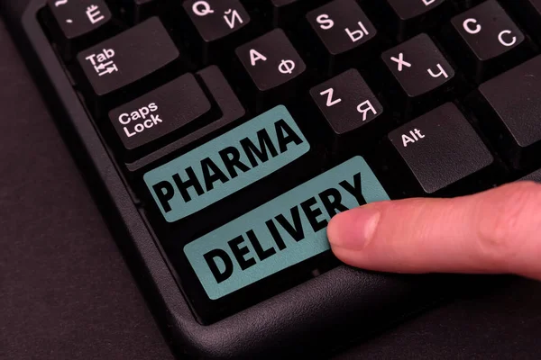 Sign Displaying Pharma Delivery Business Approach Getting Your Prescriptions Mailed — Stock Photo, Image