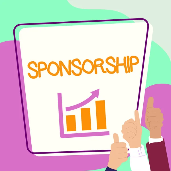 Text Sign Showing Sponsorship Business Approach Position Being Sponsor Give —  Fotos de Stock