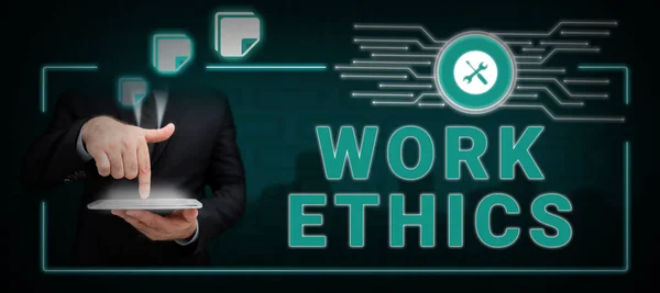 Conceptuele Bijschrift Work Ethics Business Idee Een Reeks Waarden Gericht — Stockfoto