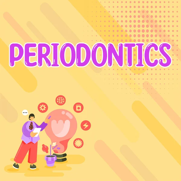 Sign Displaying Periodontics Business Showcase Branch Dentistry Deals Diseases Teeth —  Fotos de Stock
