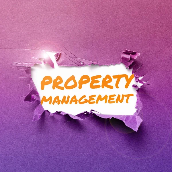 Inspiration showing sign Property Management, Internet Concept Overseeing of Real Estate Preserved value of Facility