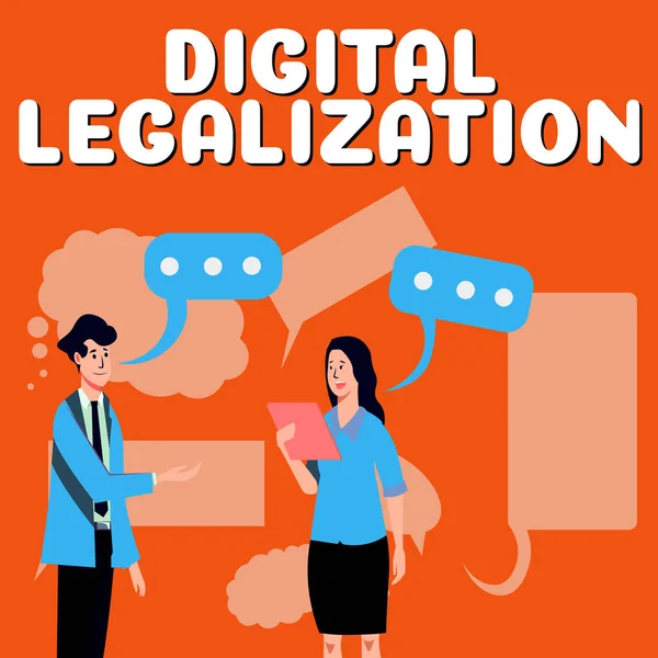Inspiration Showing Sign Digital Legalization Business Idea Accompanied Technology Instructional —  Fotos de Stock