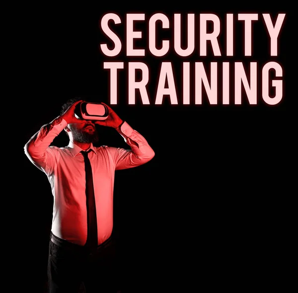 Text showing inspiration Security Training, Internet Concept providing security awareness training for end users