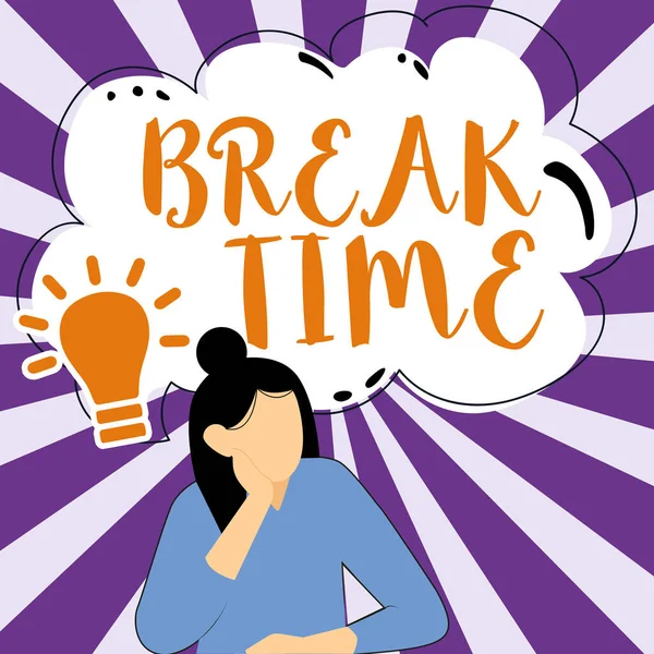 Conceptual Caption Break Time Concept Meaning Period Rest Recreation Doing — Foto de Stock