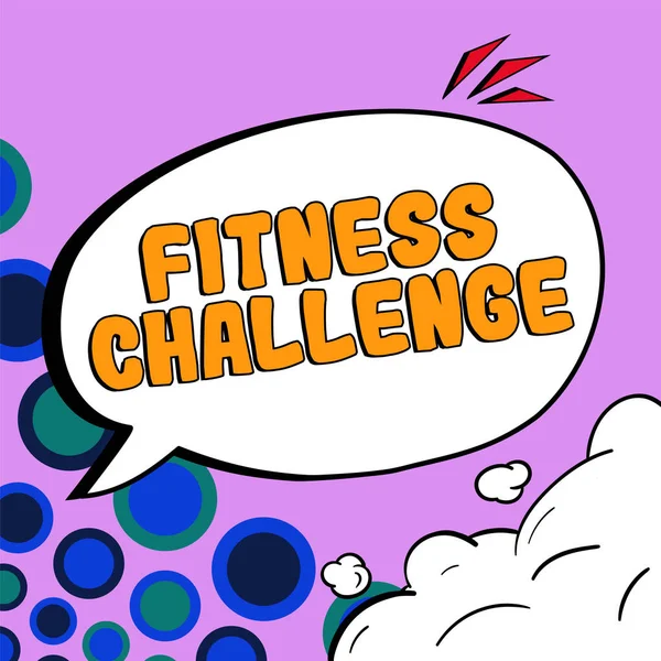 Inspirace Ukazující Znamení Fitness Challenge Slovo Napsané Pod Podmínkou Fyzicky — Stock fotografie