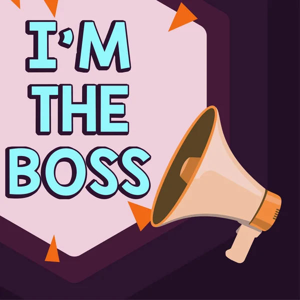 Text Sign Showing Boss Business Approach One Gives Orders Job — Stockfoto
